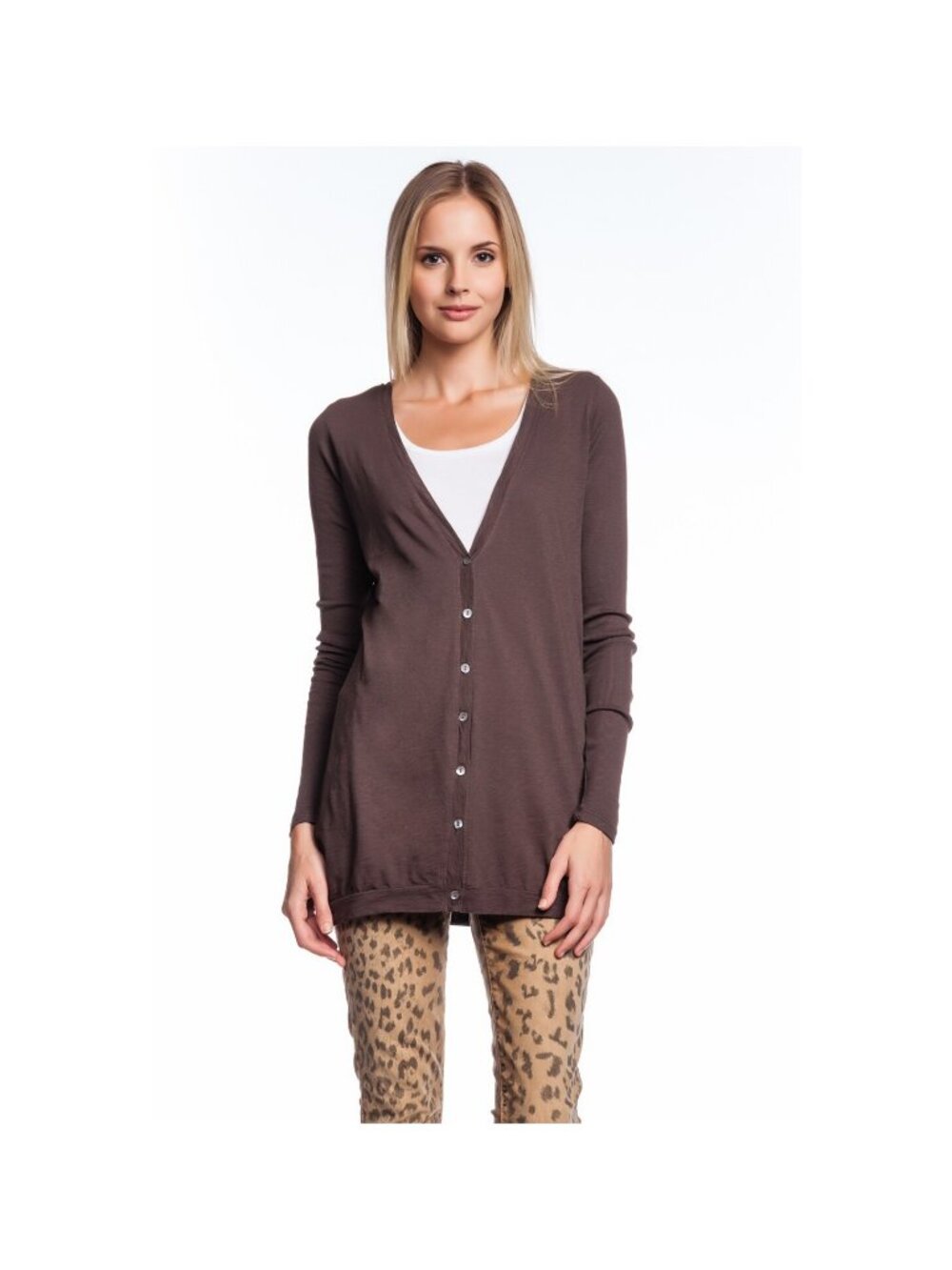 Velvet Dariya Cardigan BARK Long Buttons Sleeves Jacket Chocolate Brown NWT